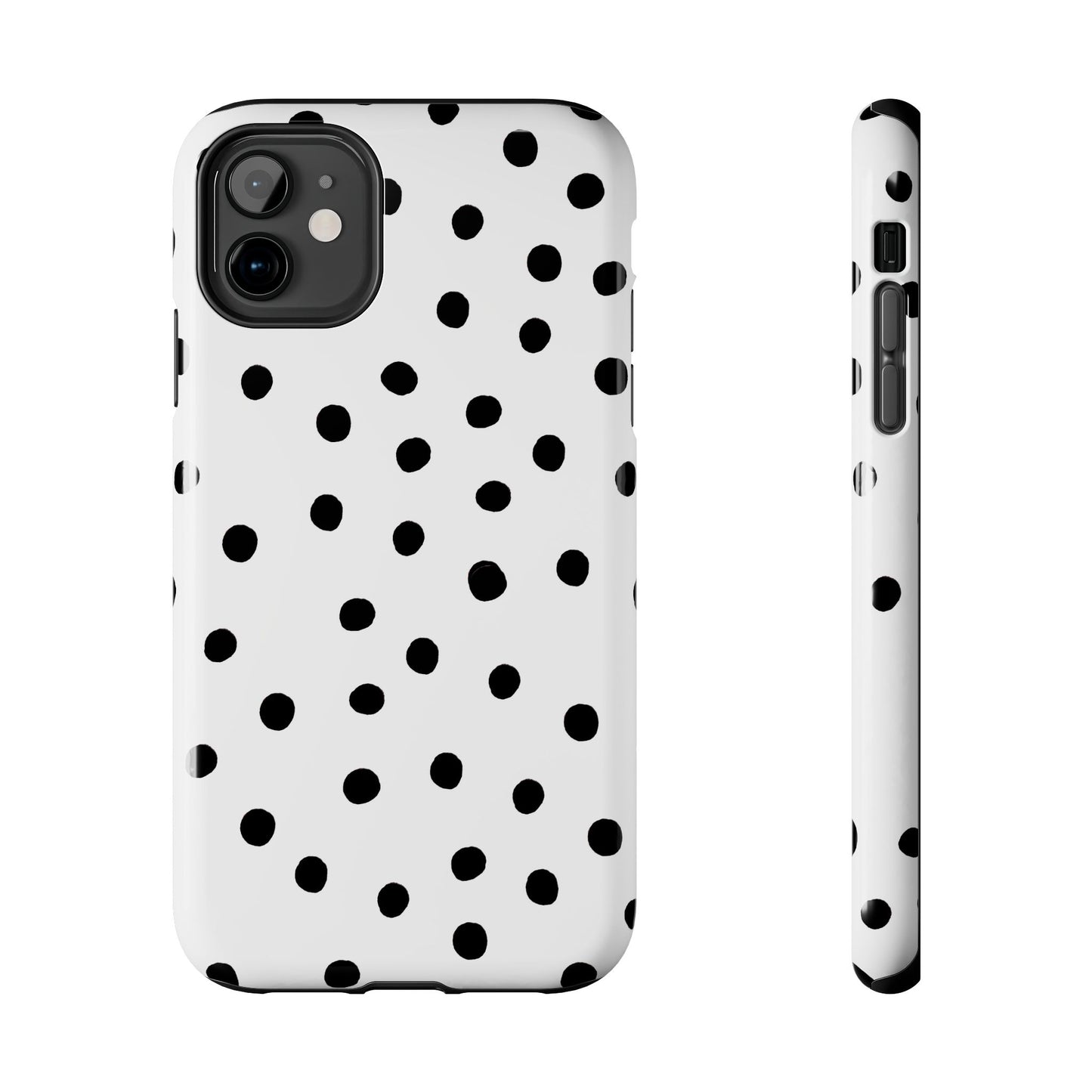 Dot White / Black Phone Case