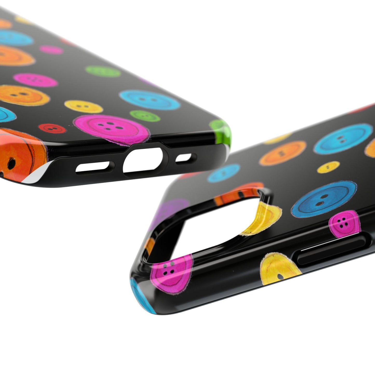 Button Dots Black Phone Case