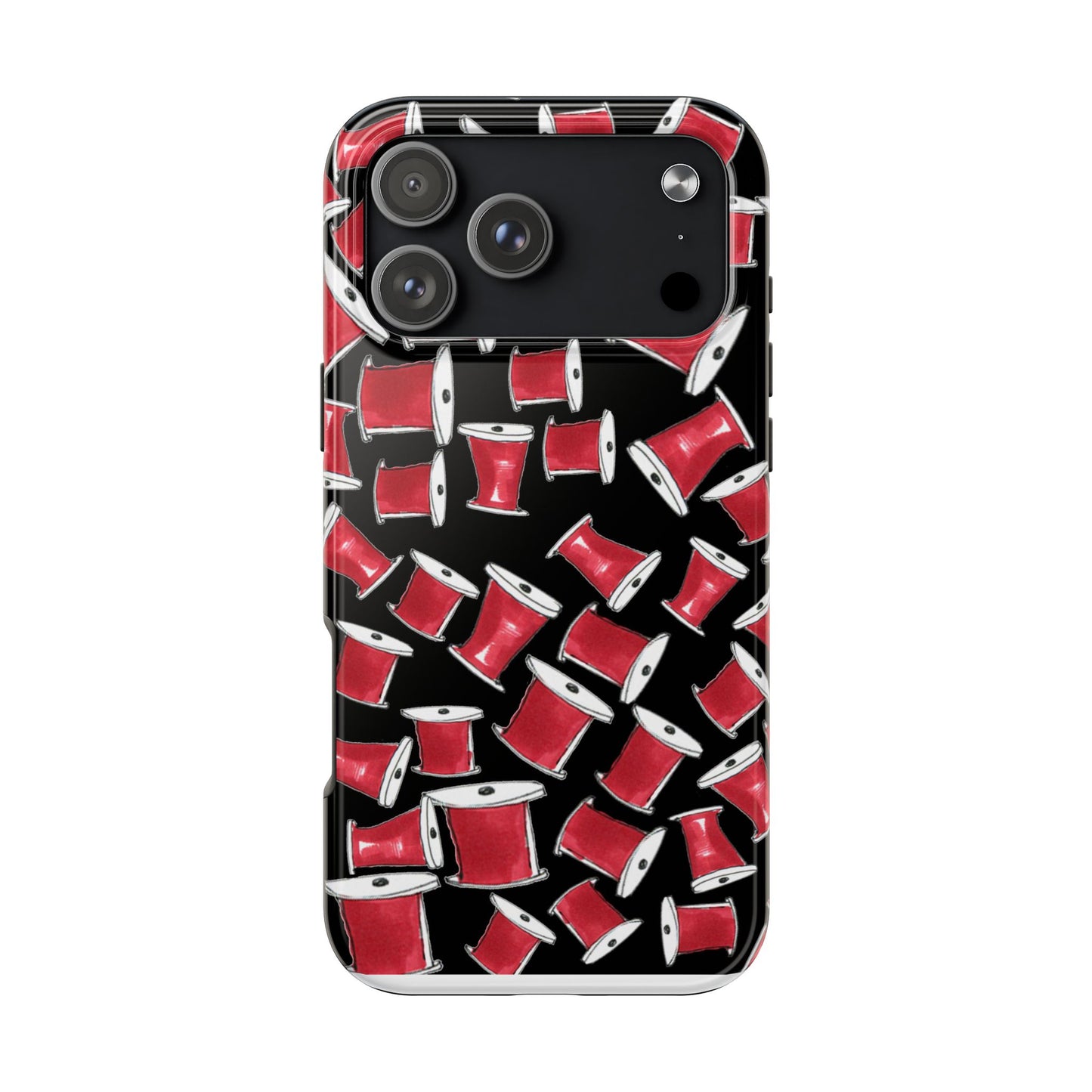 Red Thread Black Phone Case