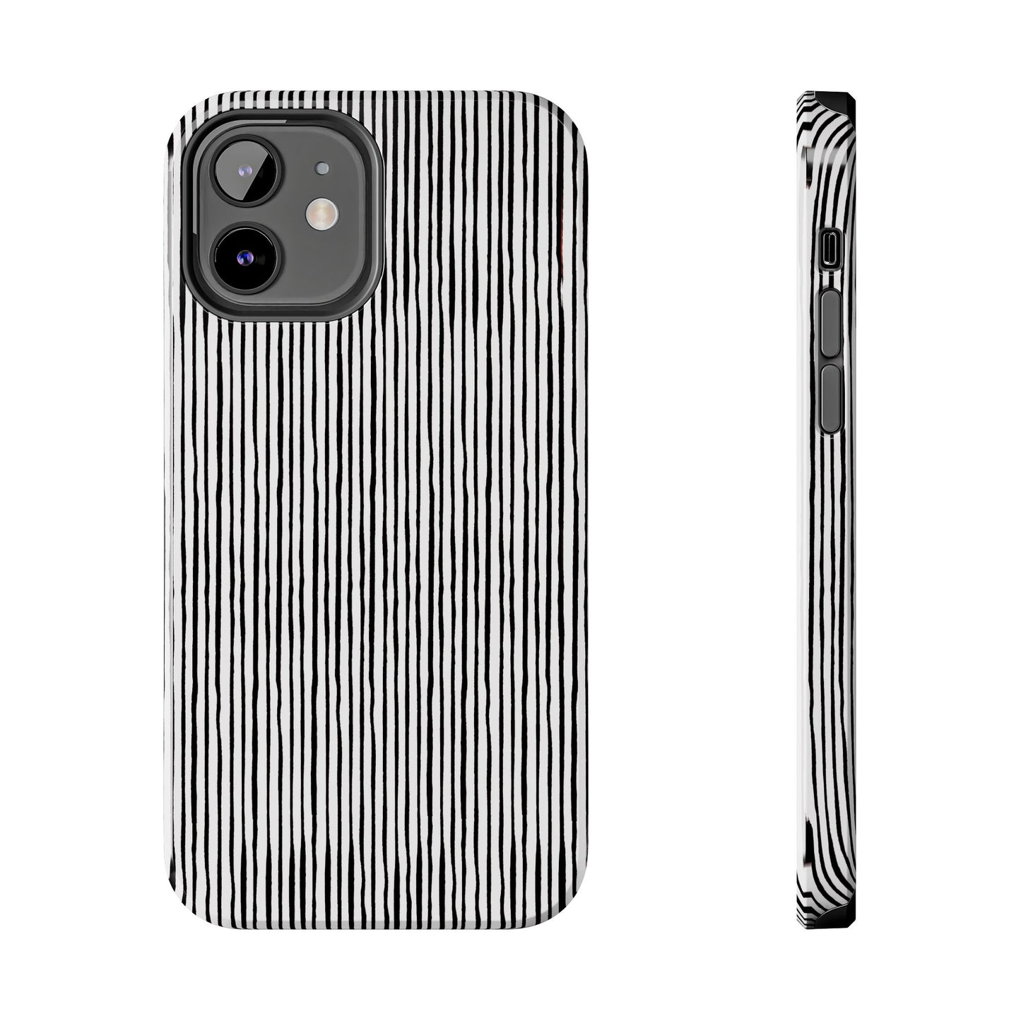Quirky Pin Stripe White / Black Phone Case