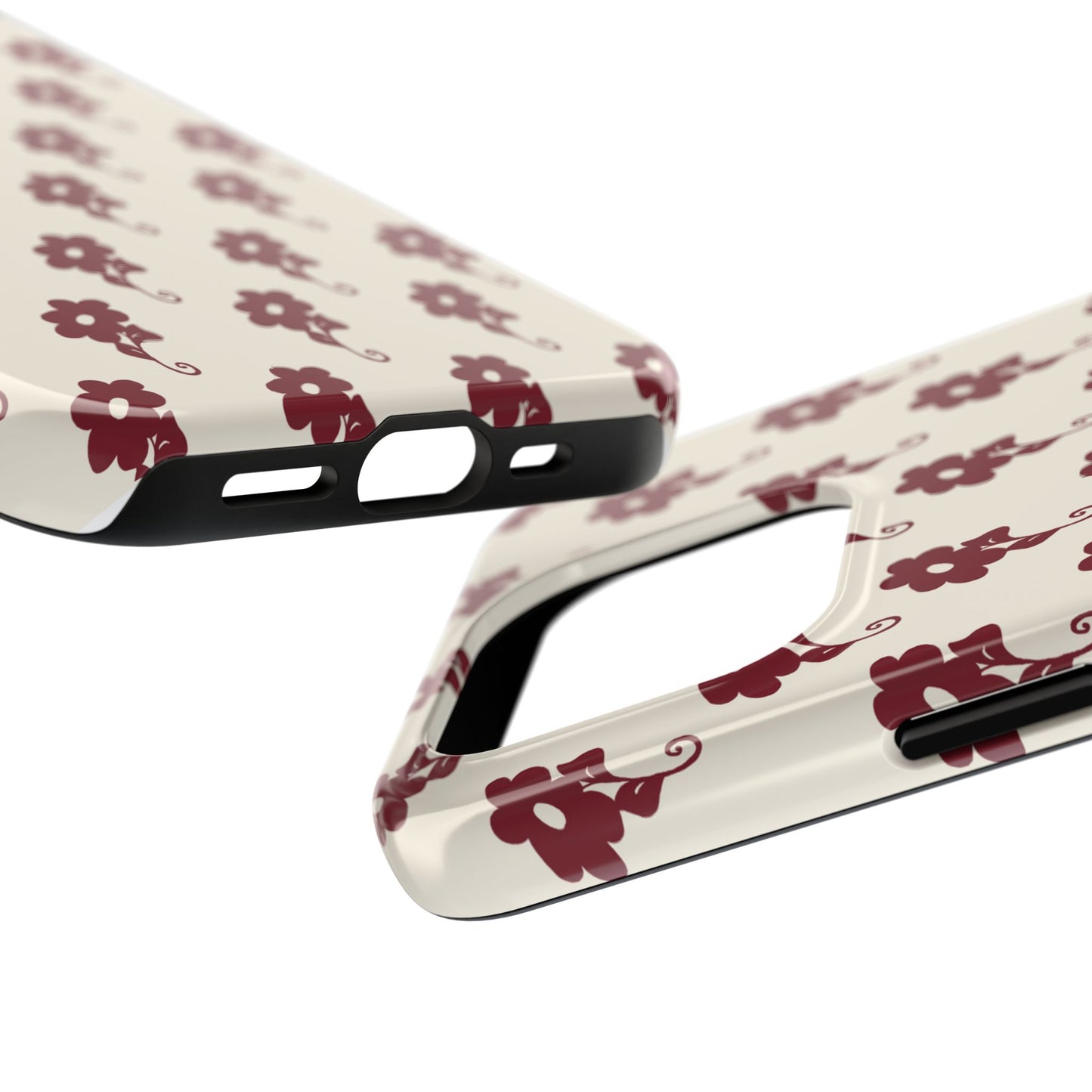 Flowers Ivory / Red Phone Case