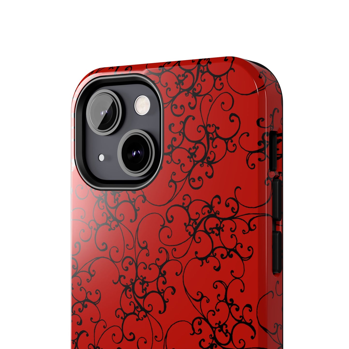 Elegant Scroll Red / Black Phone Case