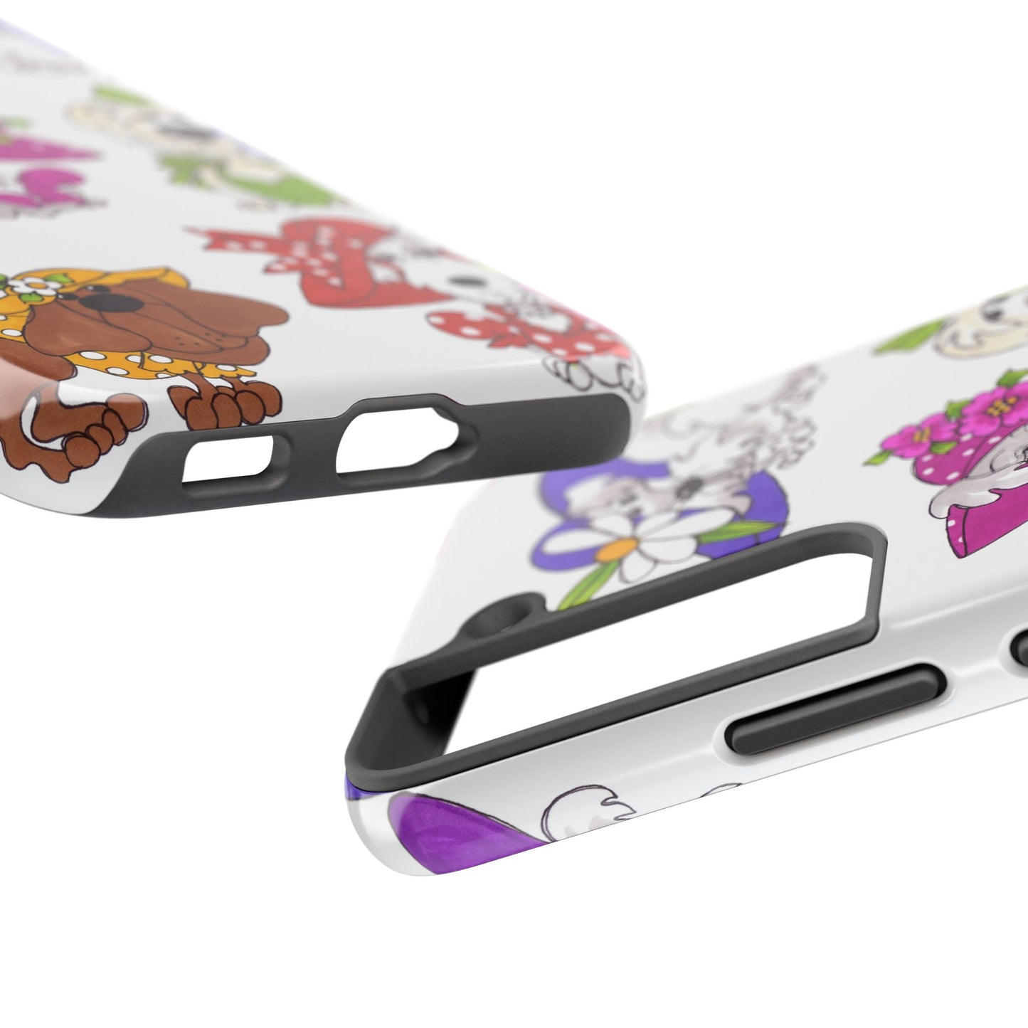 Fancy Dog Line Up White Phone Case