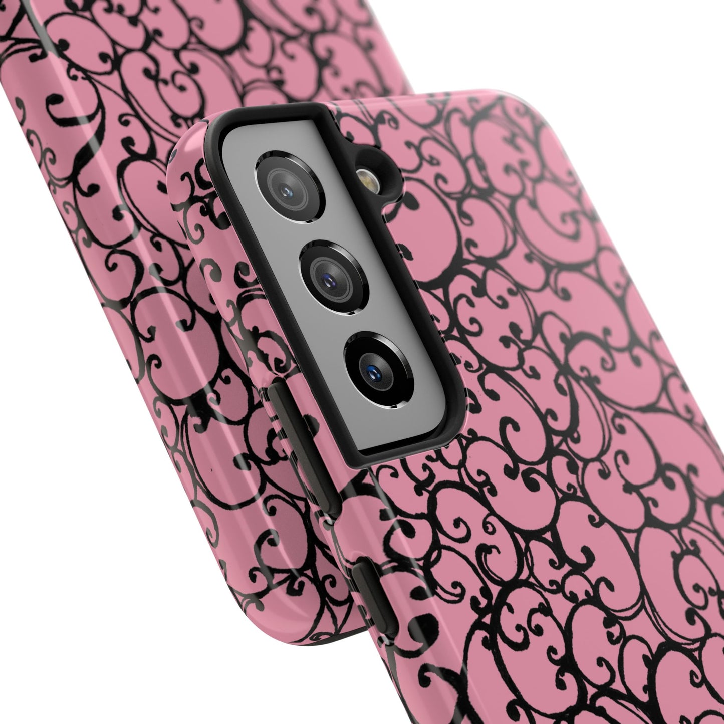 Scrollie Pink / Black Phone Case