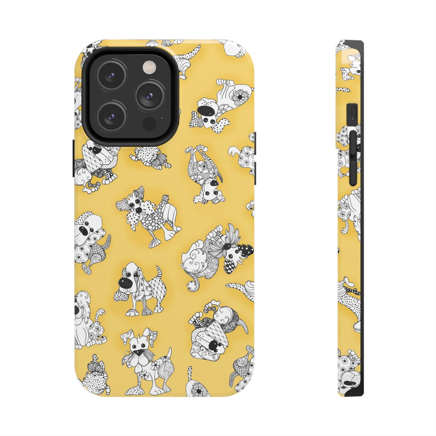 Doodle Dogs Yellow Phone Case