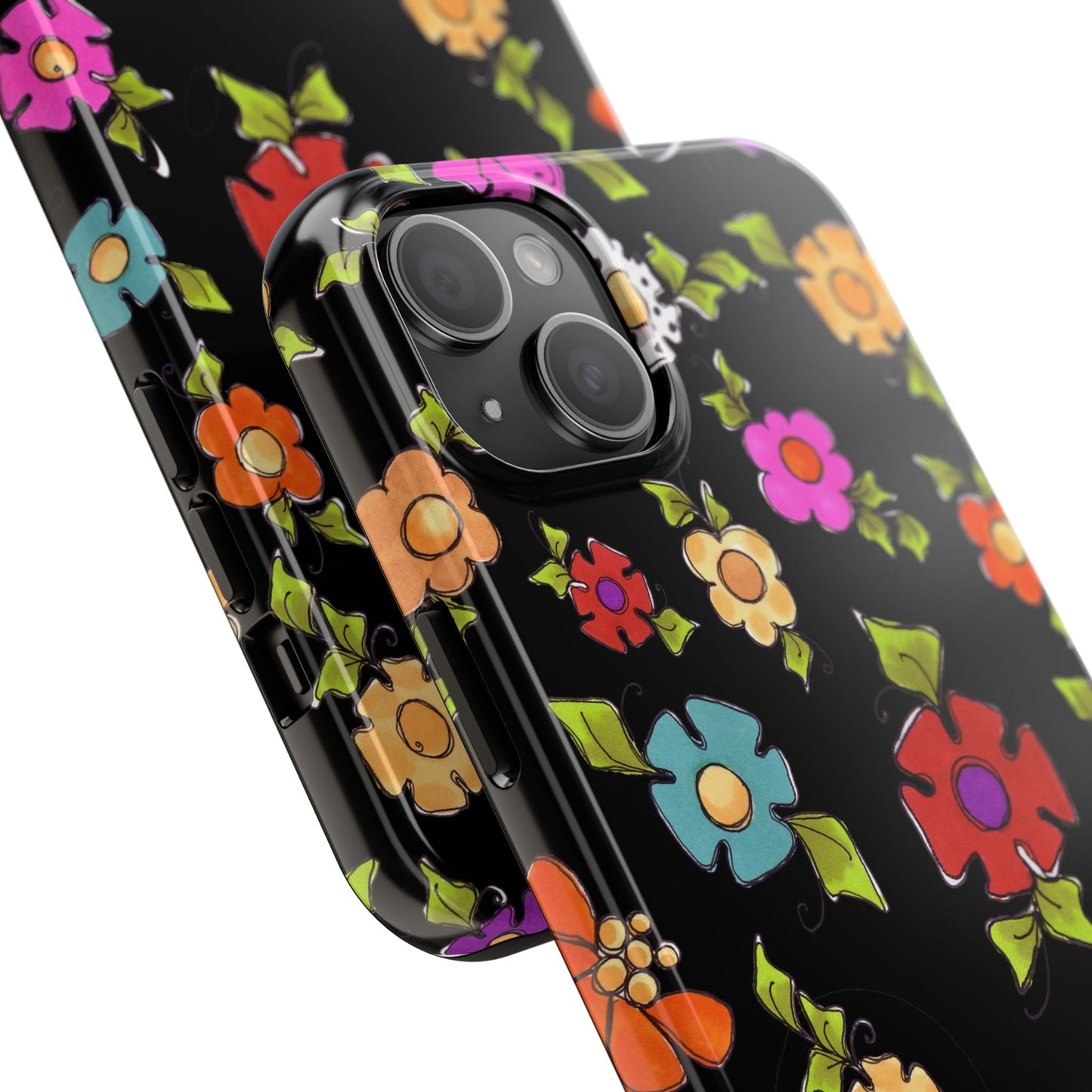 Dog Blooms Black Phone Case