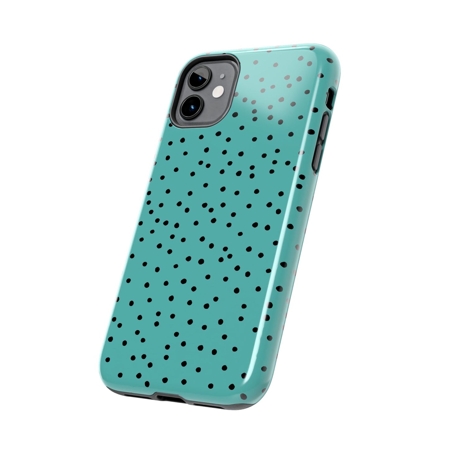 Dinky Dots Turquoise / Black Phone Case