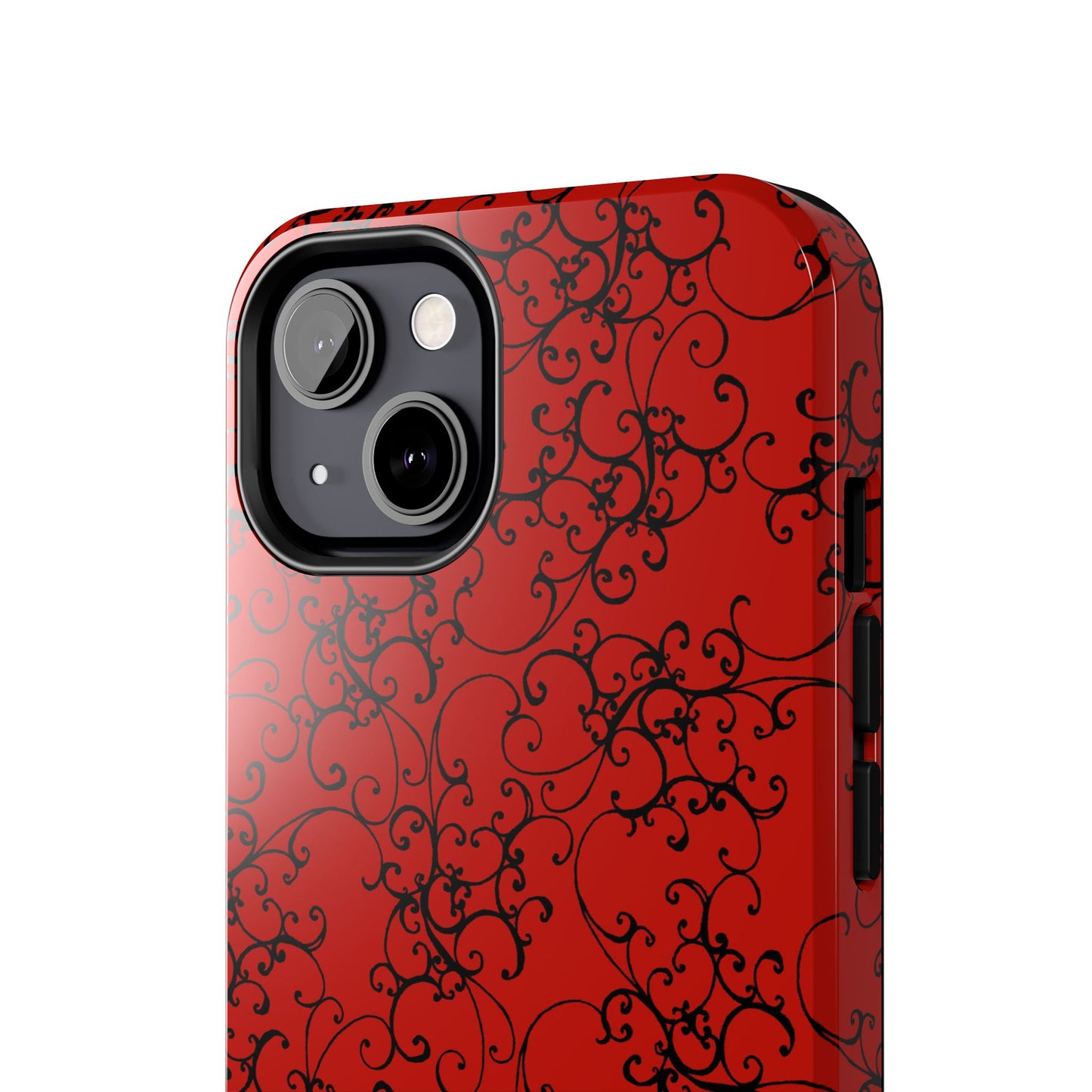 Elegant Scroll Red / Black Phone Case