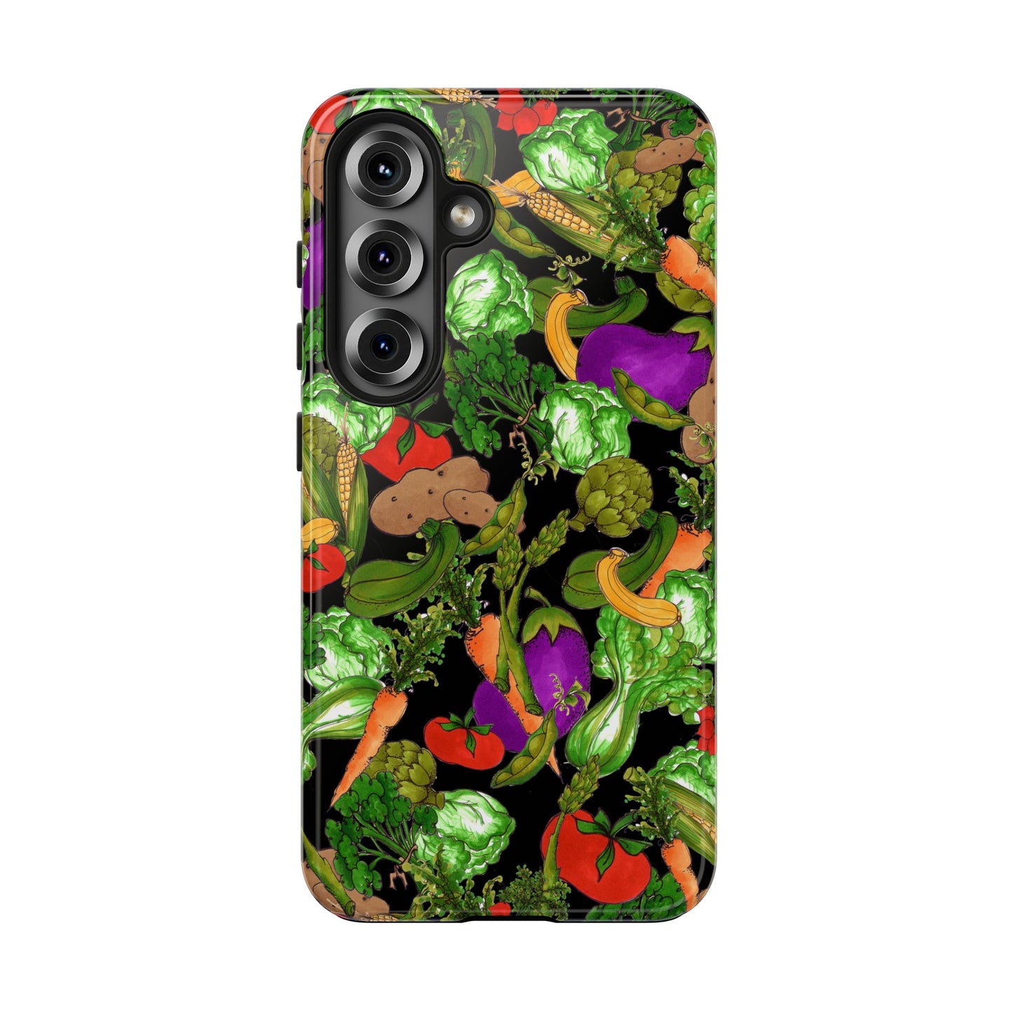 Veggie Jungle Black Phone Case