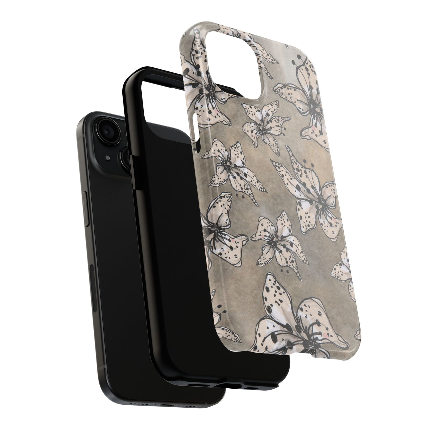 Spotted Lilies Gray Phone Case