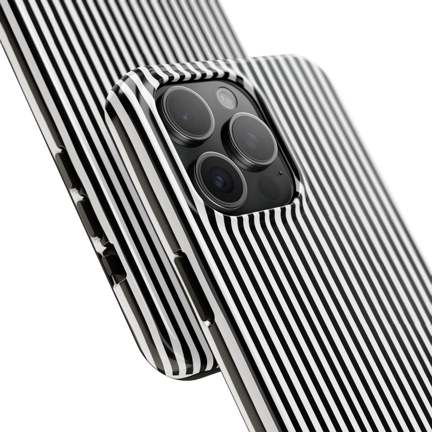 Stripe White / Black Phone Case