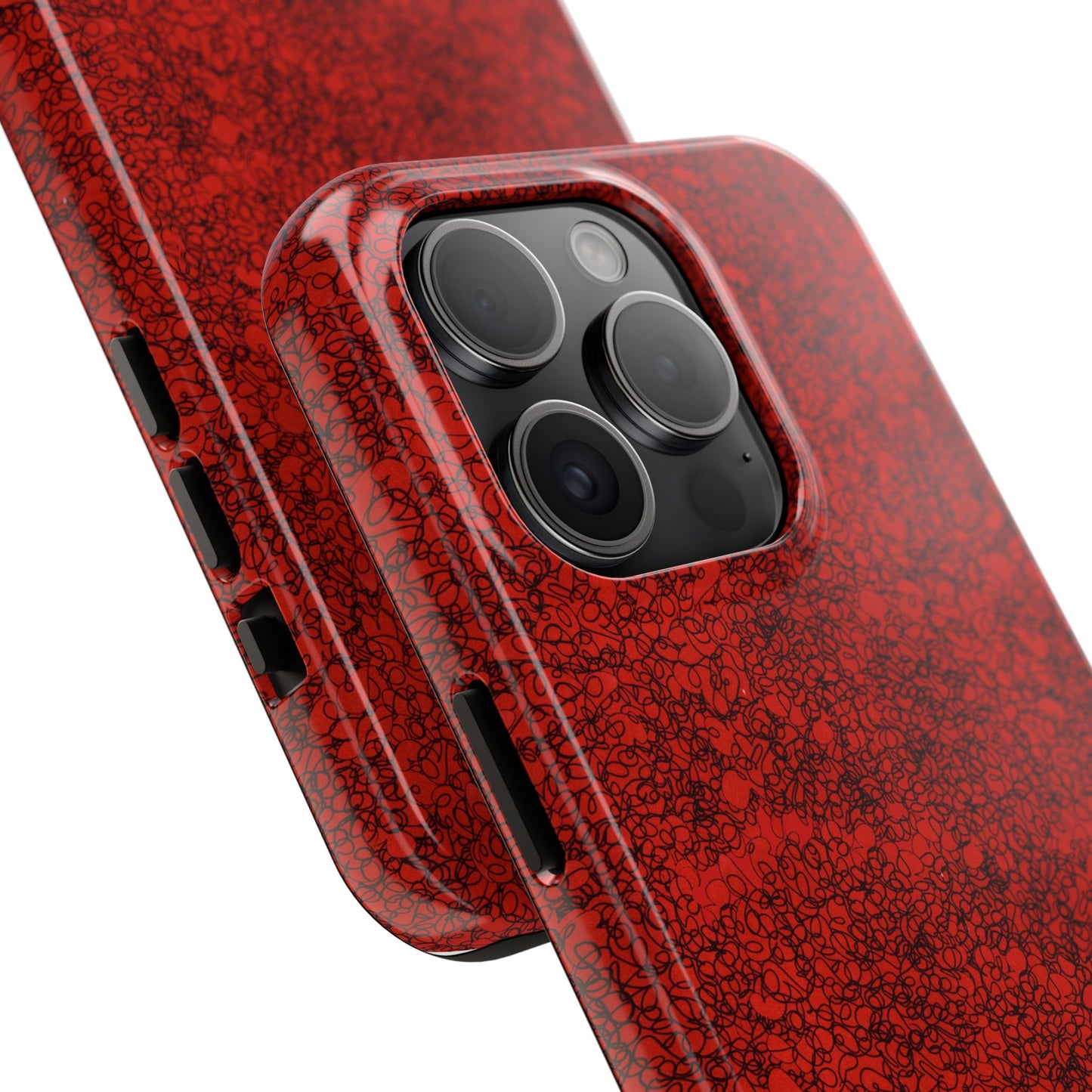 Scribble Red / Black Phone Case