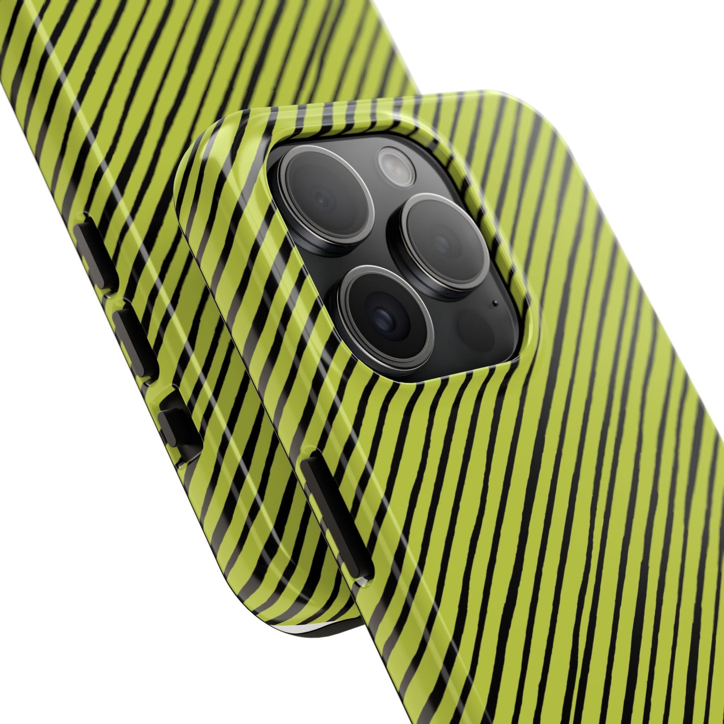 Quirky Bias Stripe Green / Black Phone Case