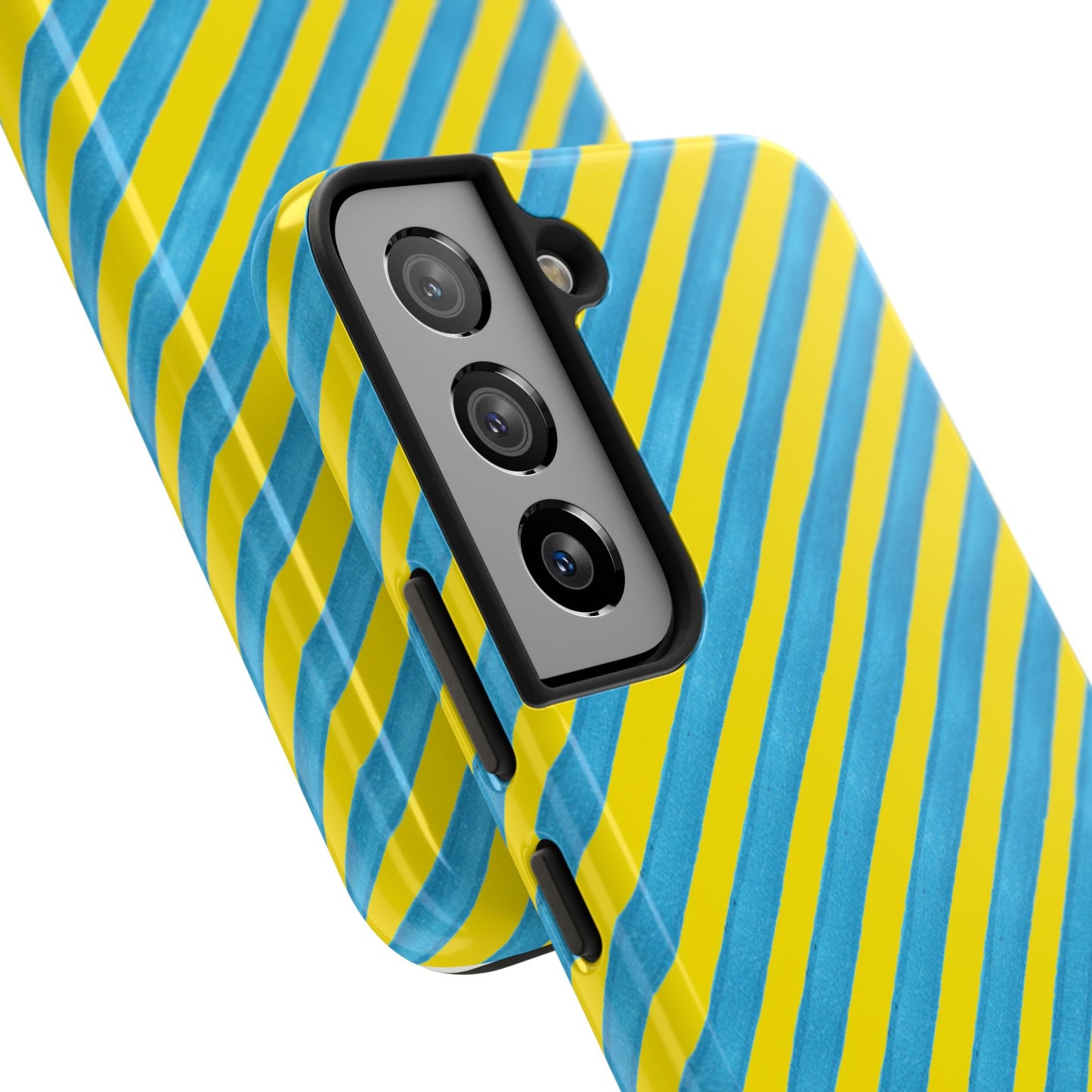 Bias Stripe Turquoise / Yellow Phone Case