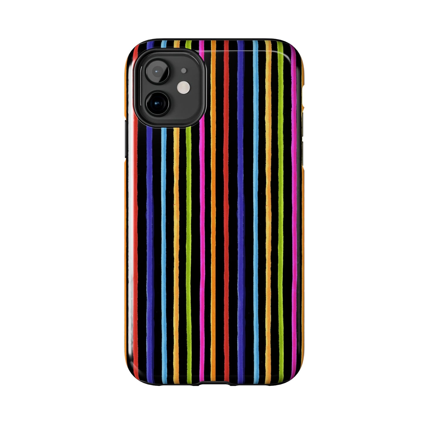 Happy Stripe Black Phone Case