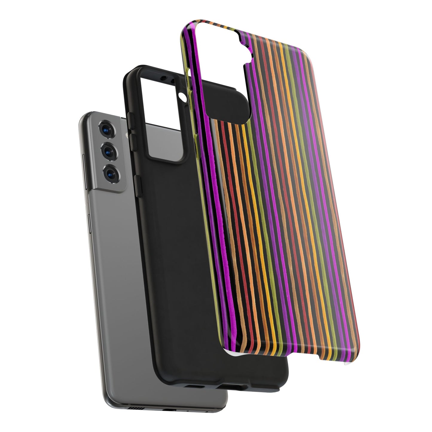 Spice Stripe Black Phone Case
