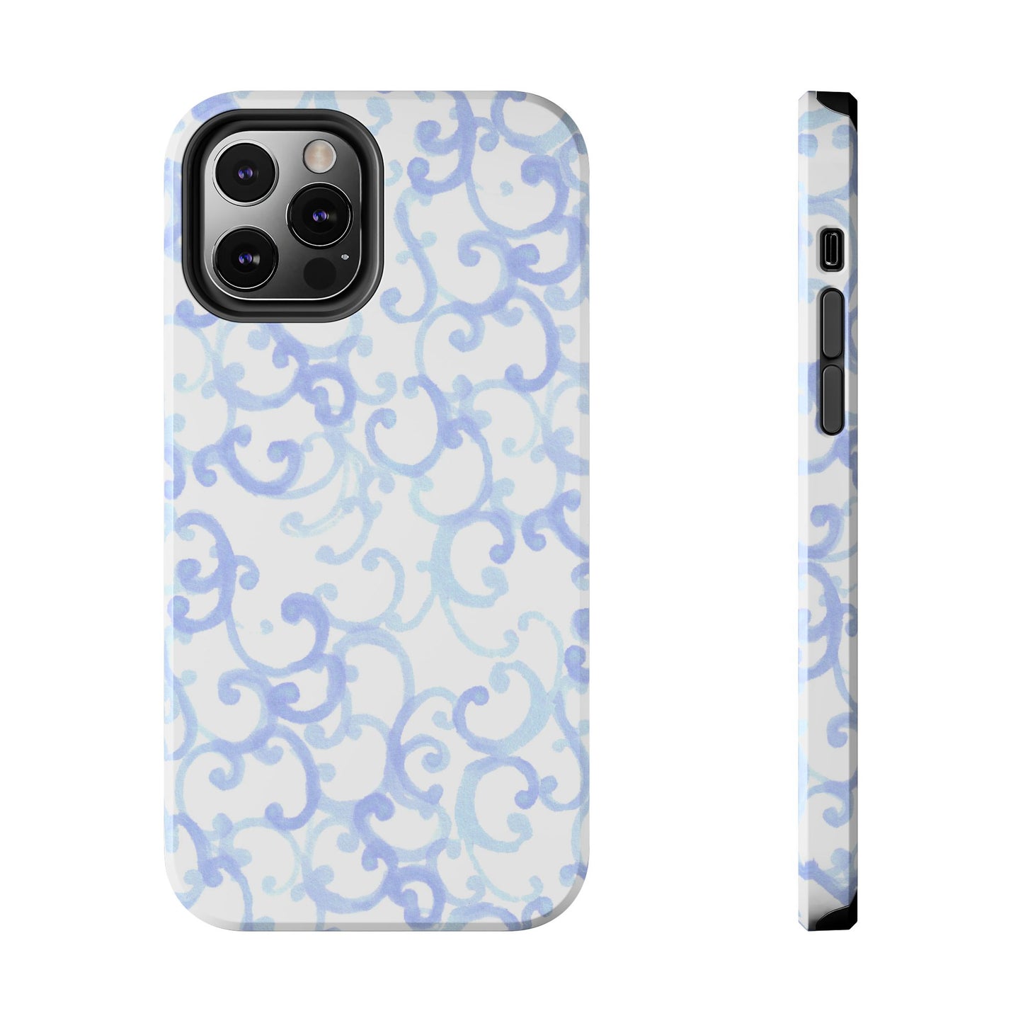 Scrollie White / Blue Phone Case