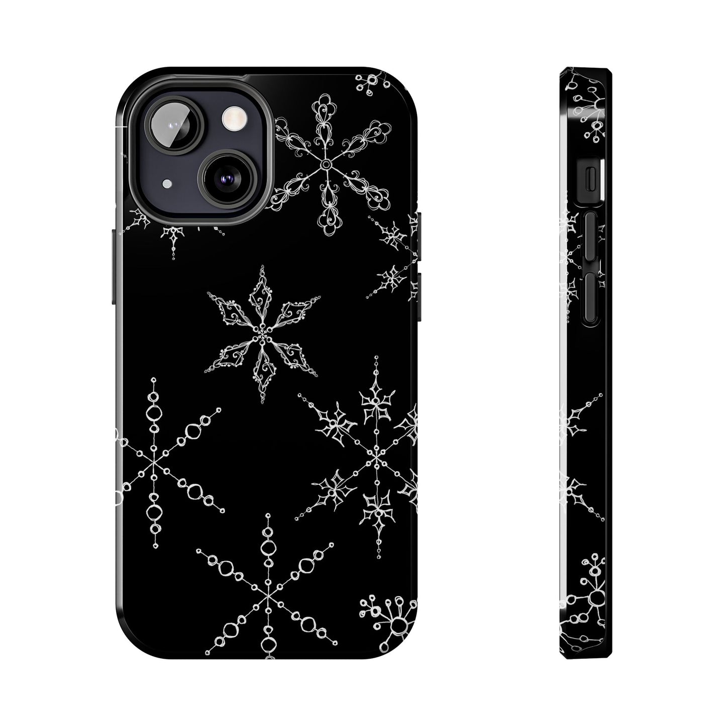 Snowflakes Black Phone Case