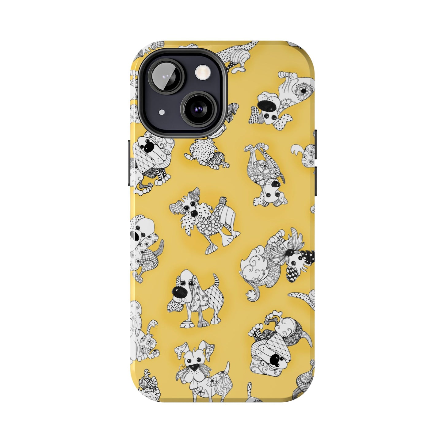 Doodle Dogs Yellow Phone Case