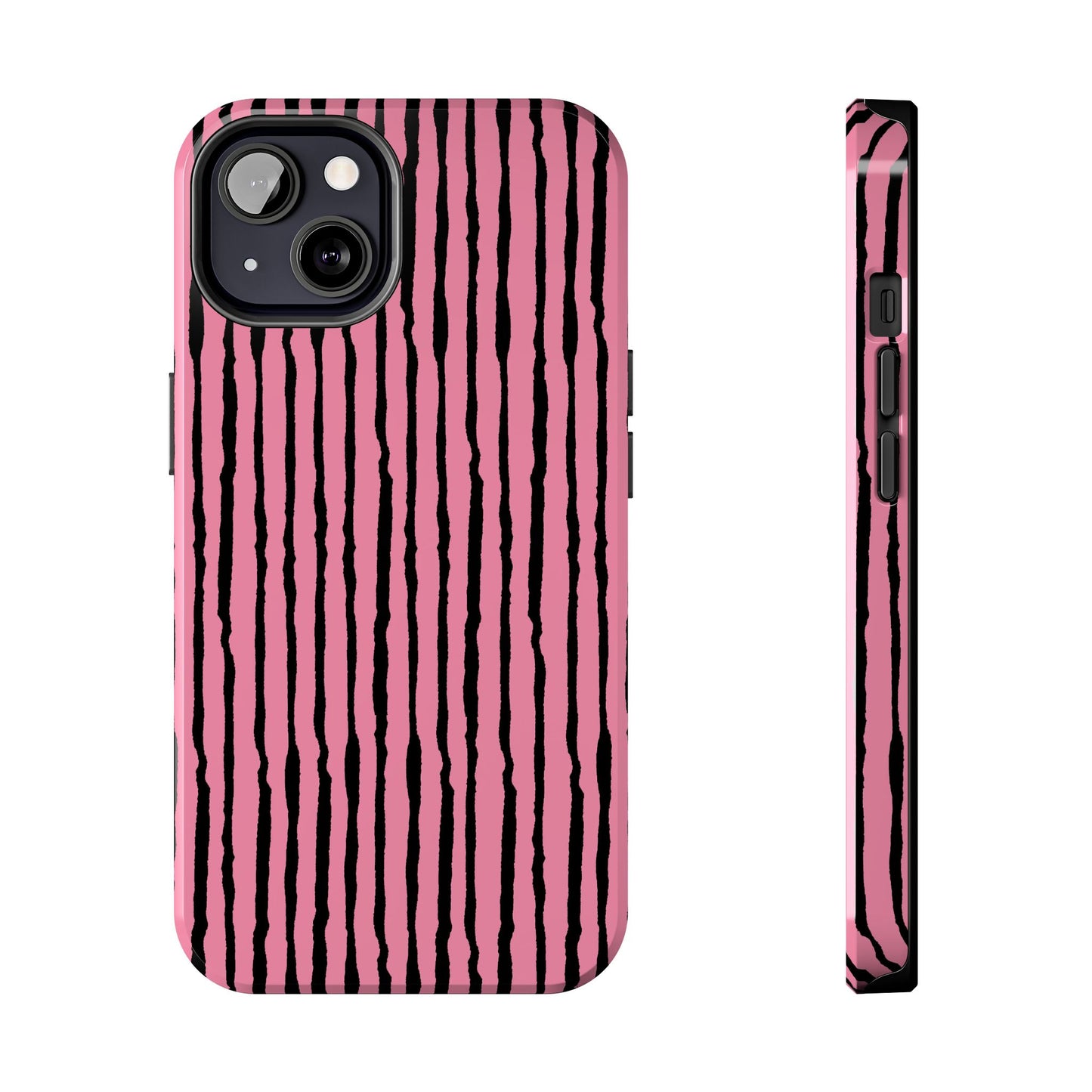 Sorta Stripe Bright Pink / Black Phone Case