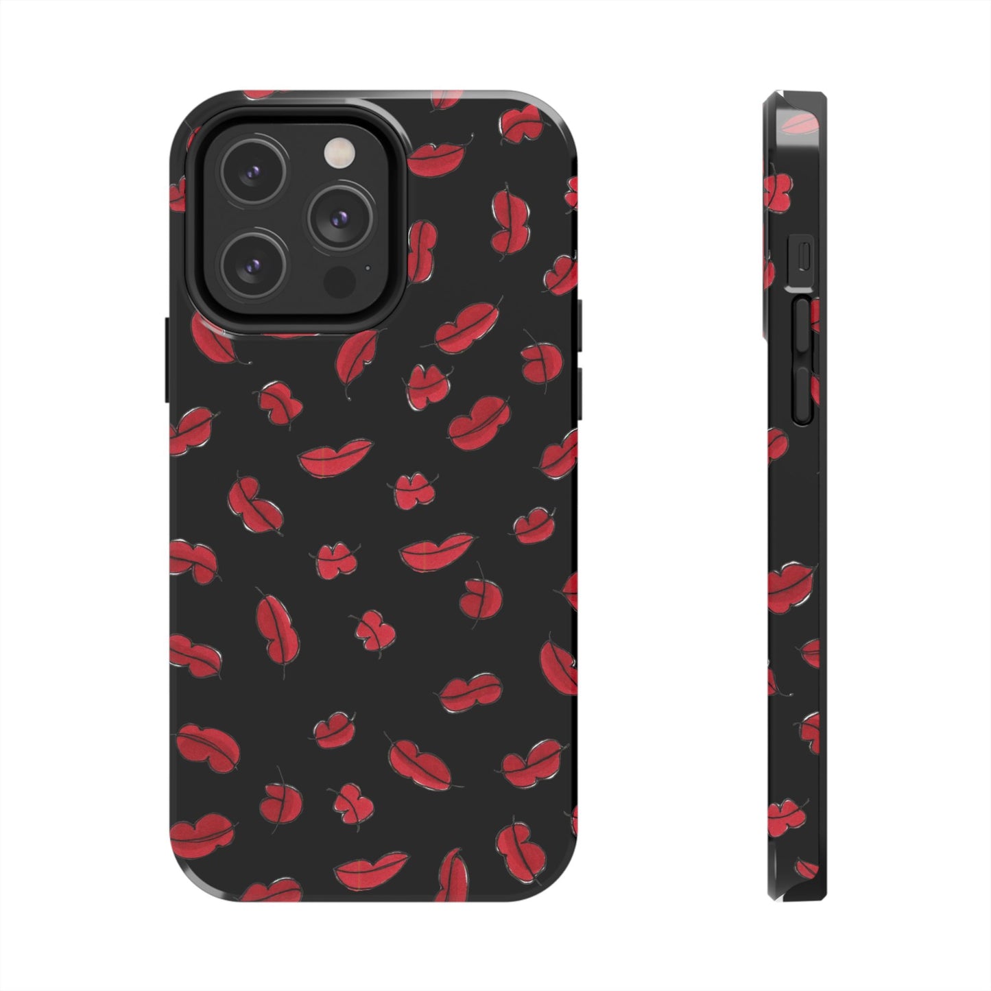 Lotsa Lips Black Phone Case