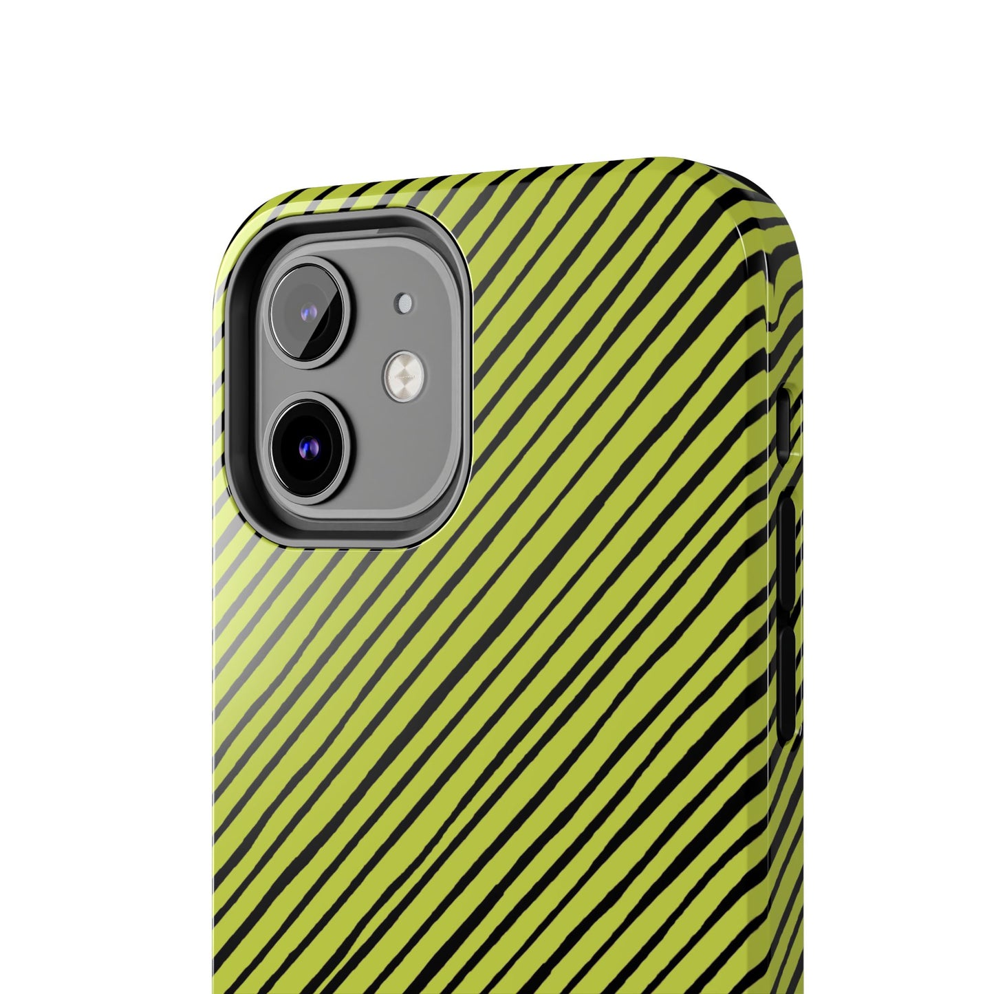 Quirky Bias Stripe Green / Black Phone Case
