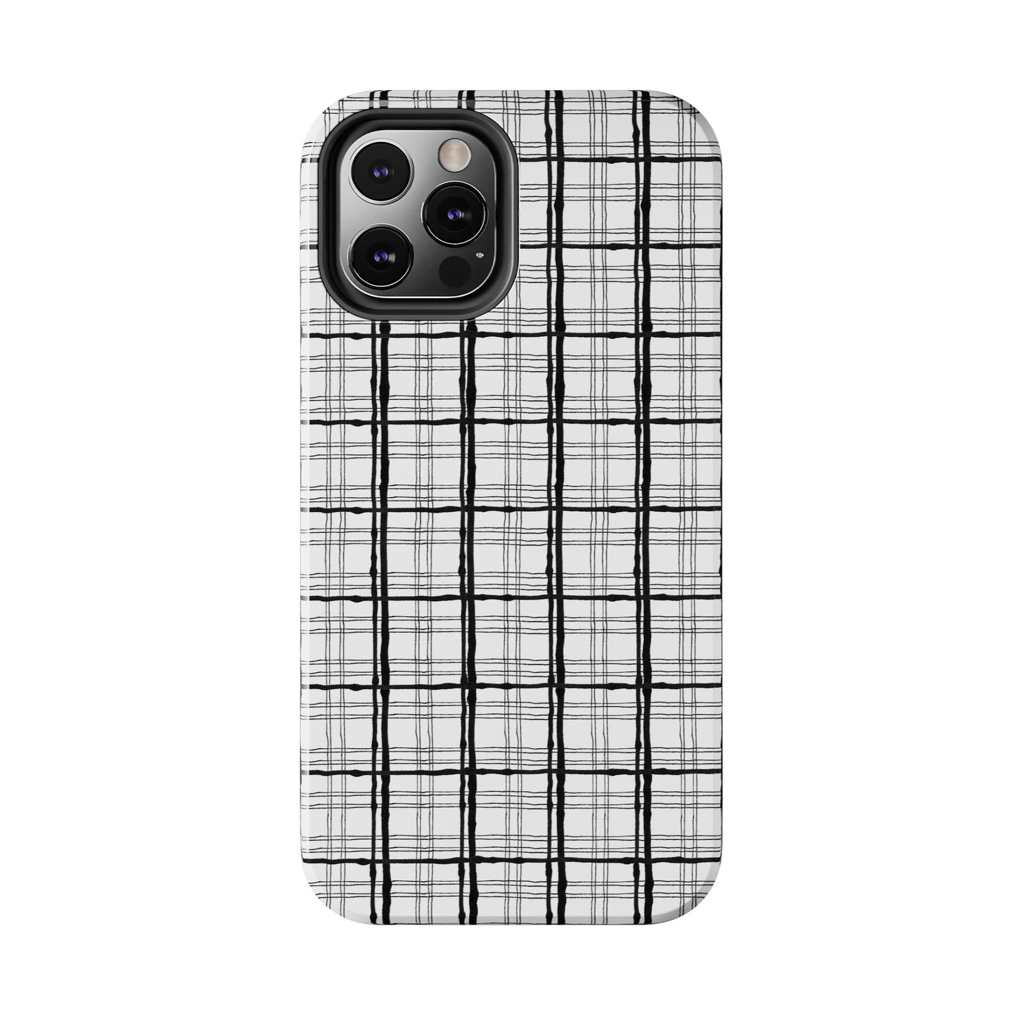 Sophistiplaid White / Black Phone Case