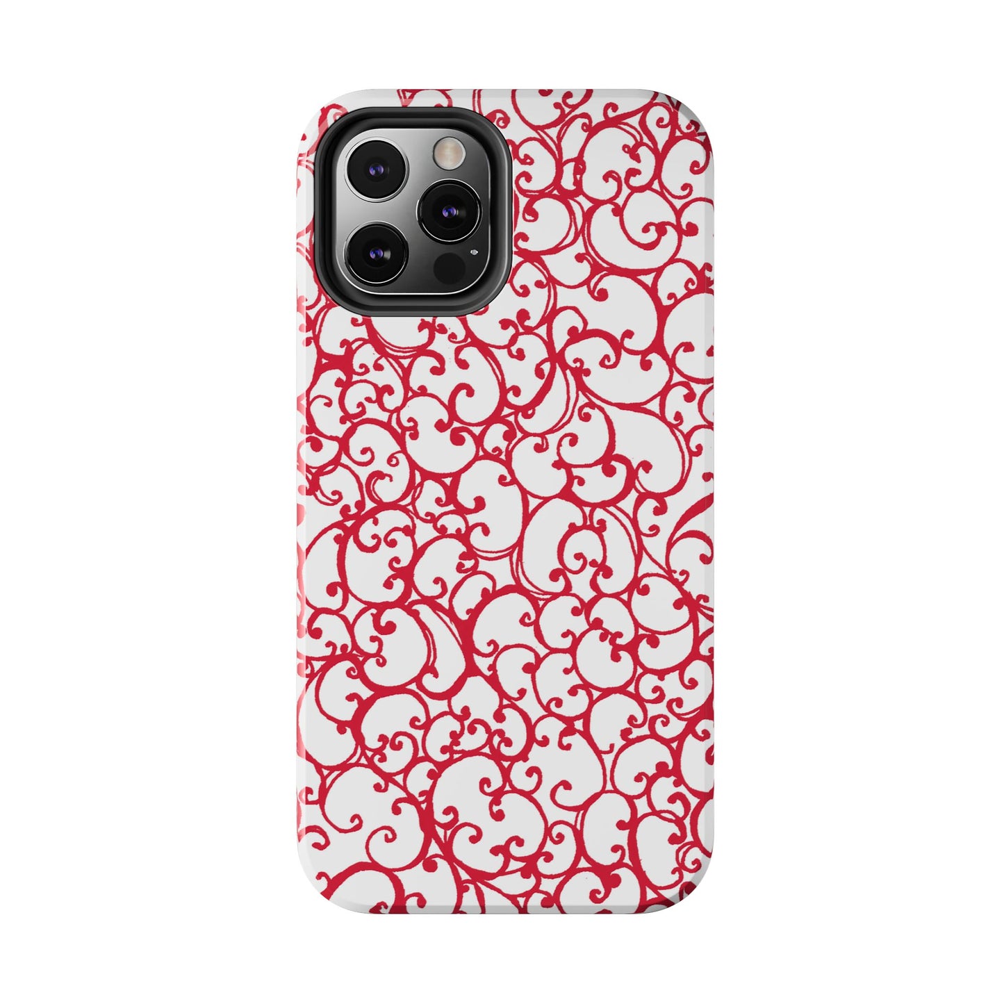 Scrollie White / Red Phone Case