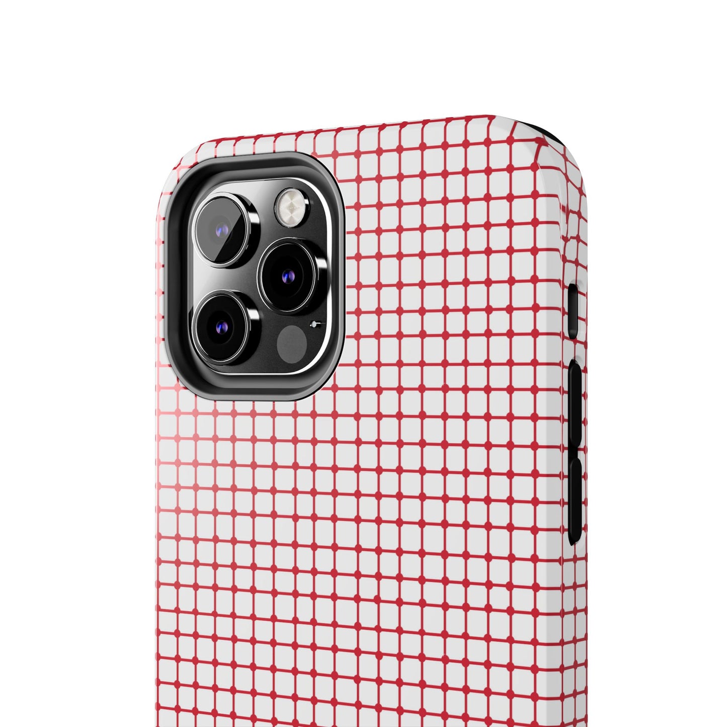 Dot Grid White / Red Phone Case
