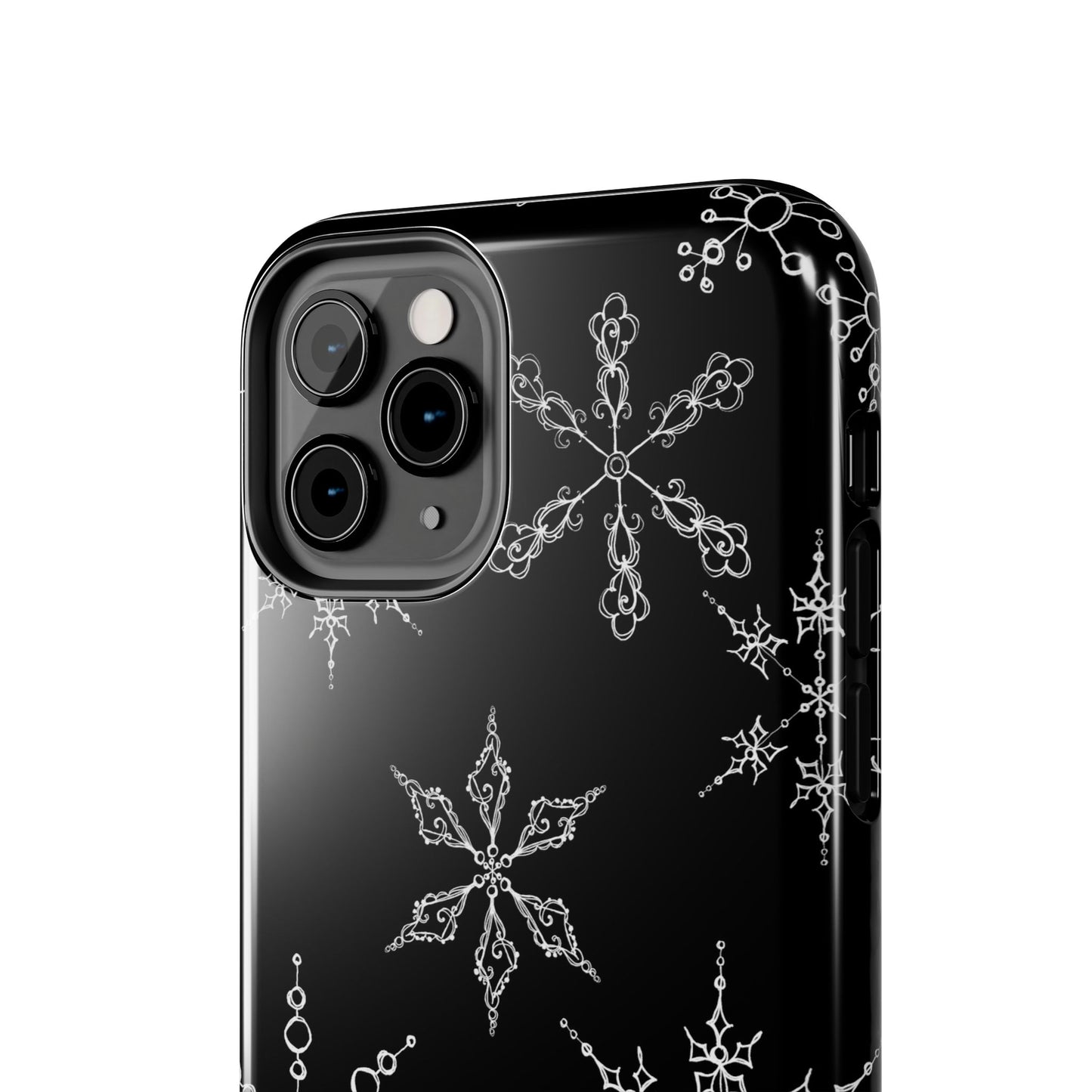 Snowflakes Black Phone Case