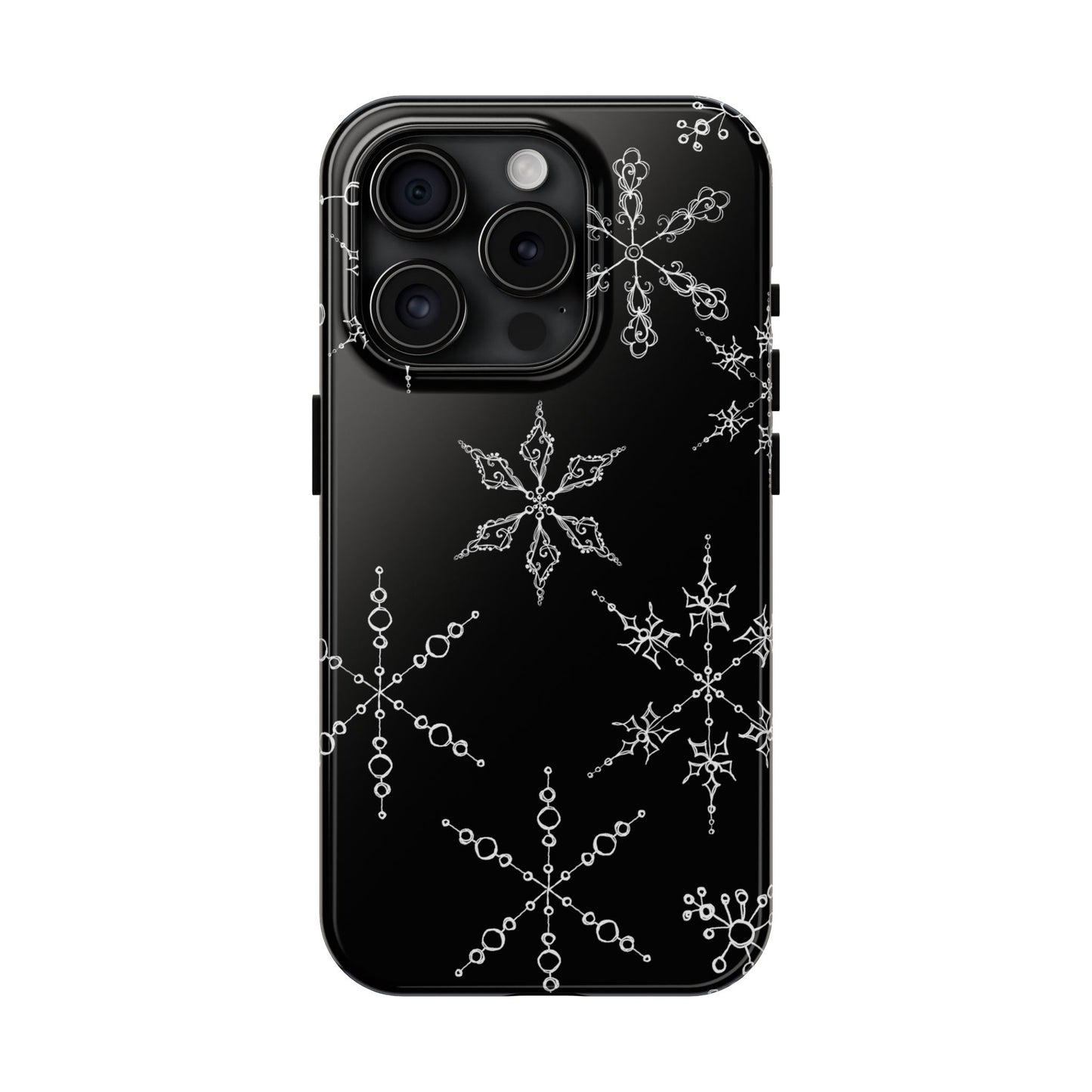 Snowflakes Black Phone Case