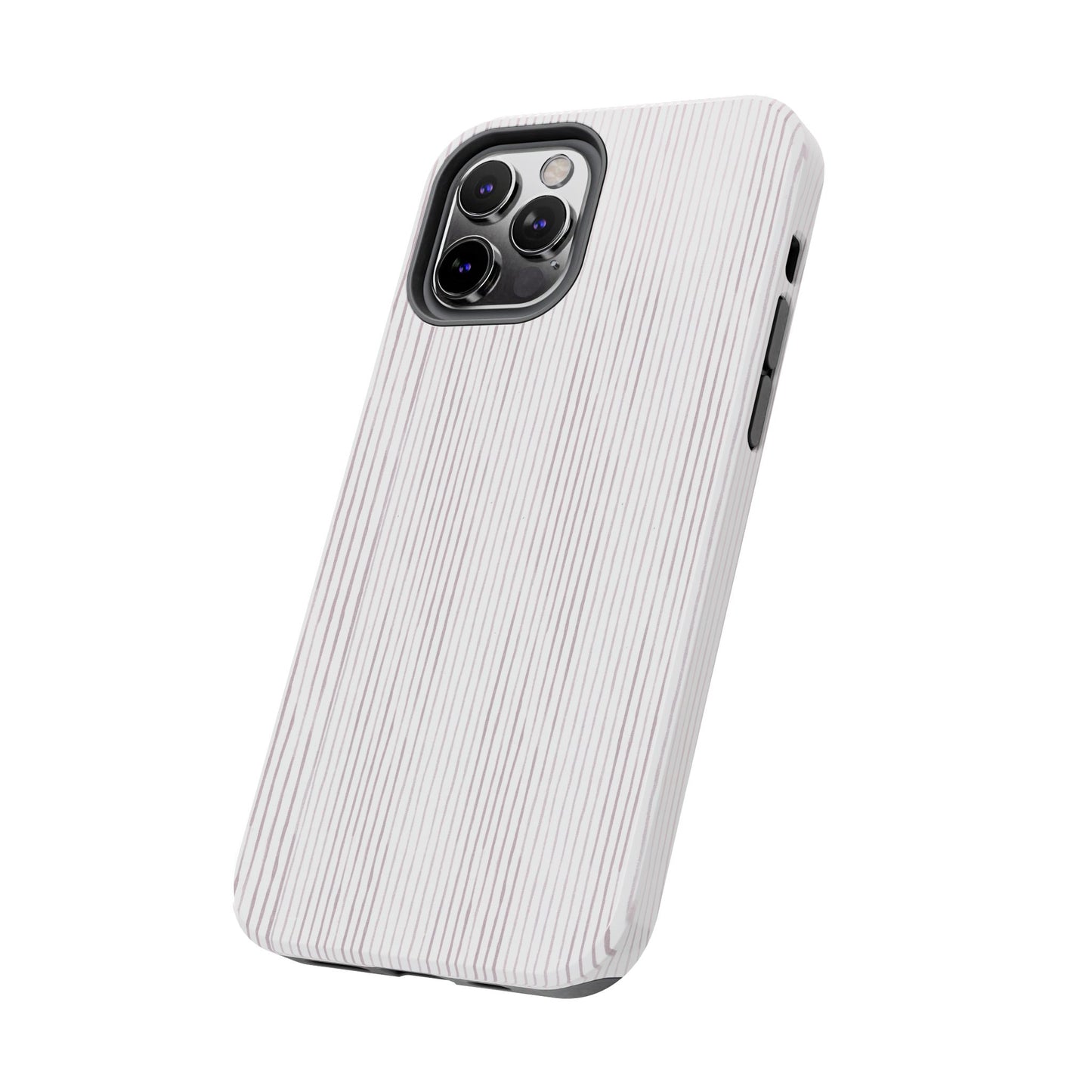 Happy Stripe White / Silver Phone Case