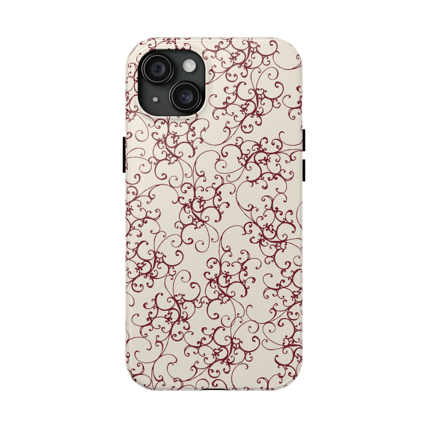 Elegant Scroll Ivory / Red Phone Case
