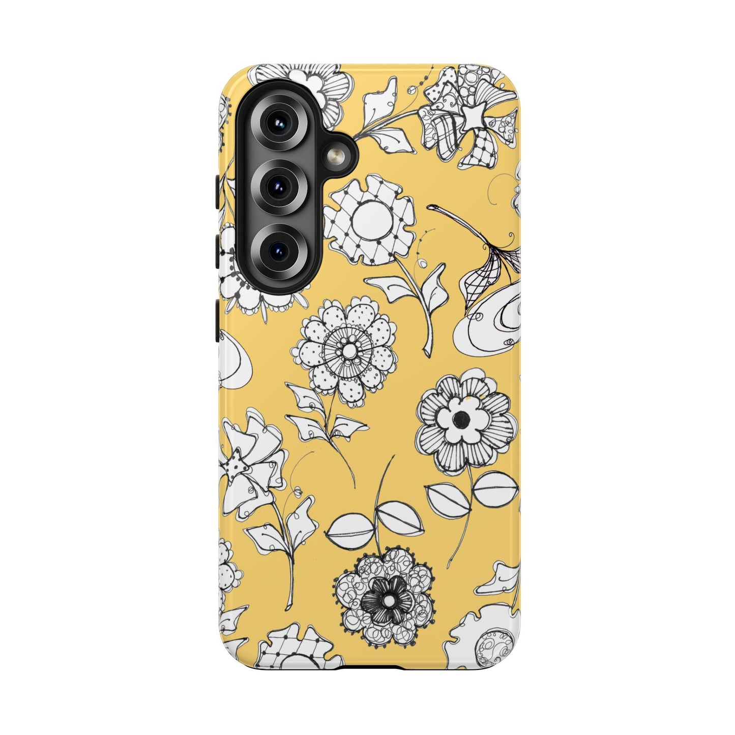 Paper Posies Yellow Phone Case