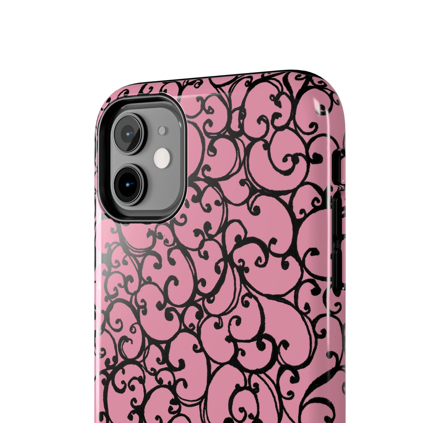 Scrollie Pink / Black Phone Case