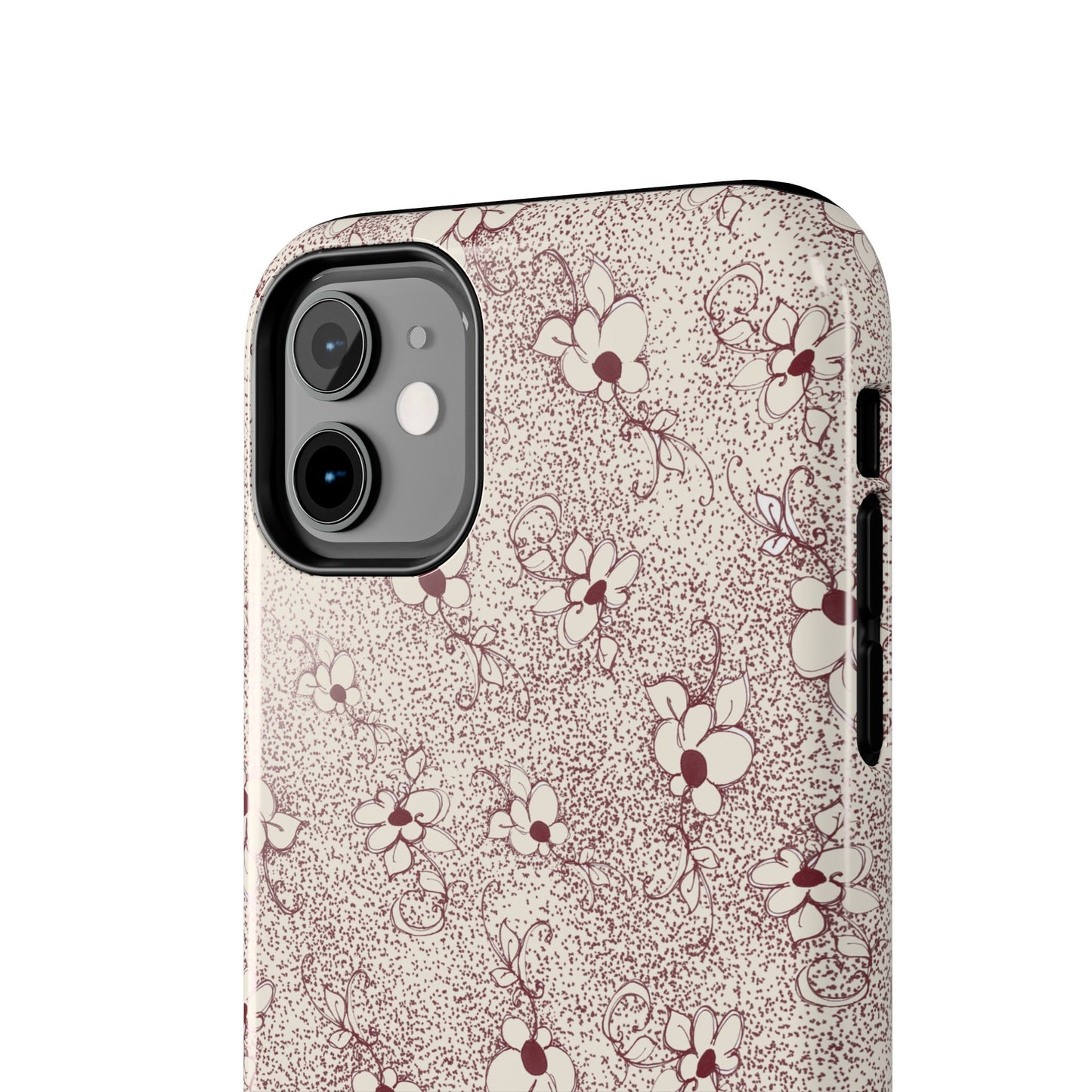 Daisy Flecks Ivory / Red Phone Case