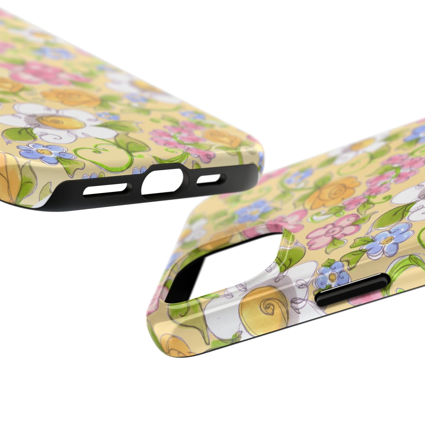 Flower Frolic Yellow Phone Case