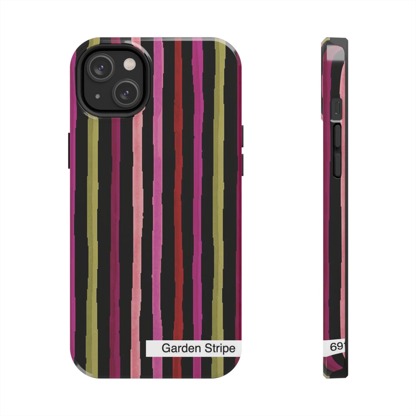 Garden Stripe Black Phone Case