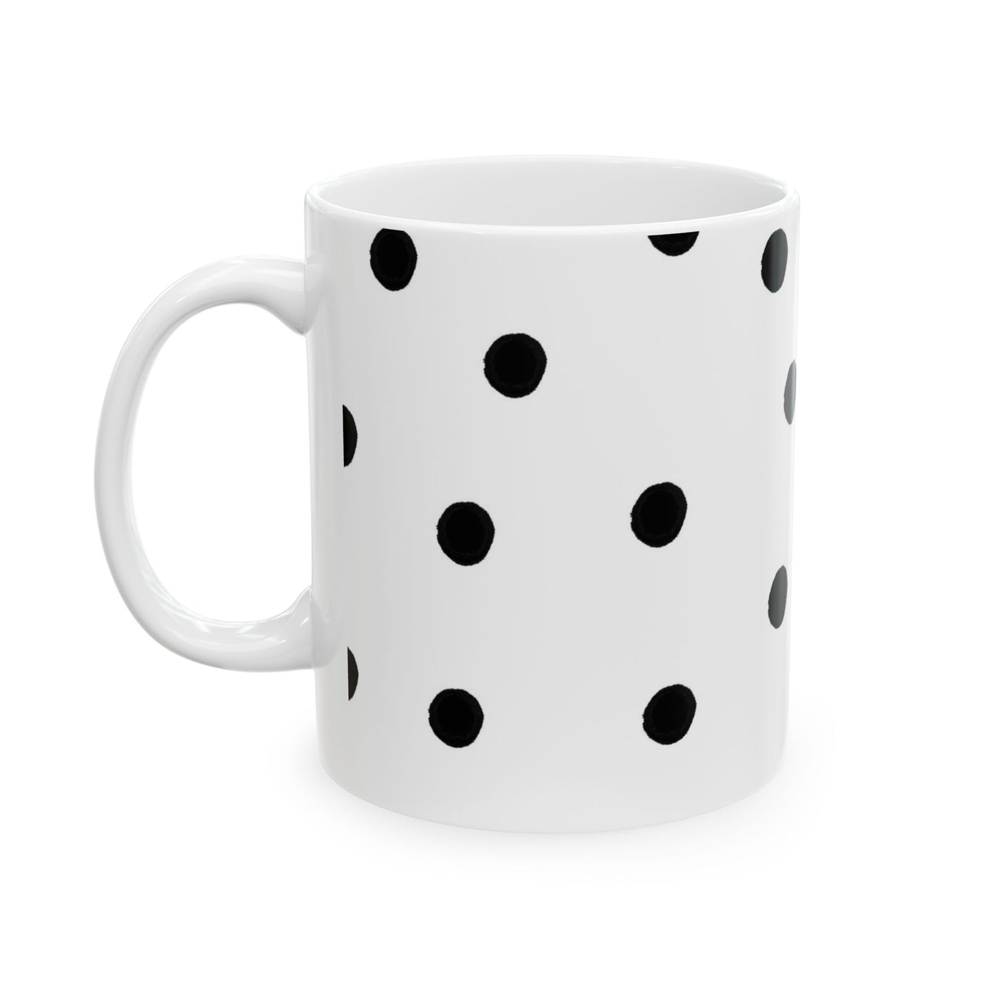Space Dots White / Black Cup
