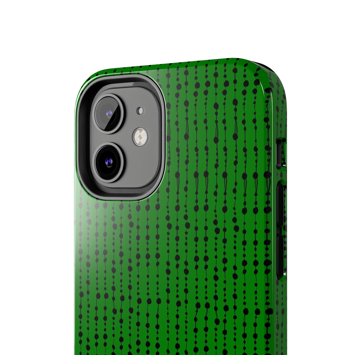 Beaded Curtain Green / Black Phone Case