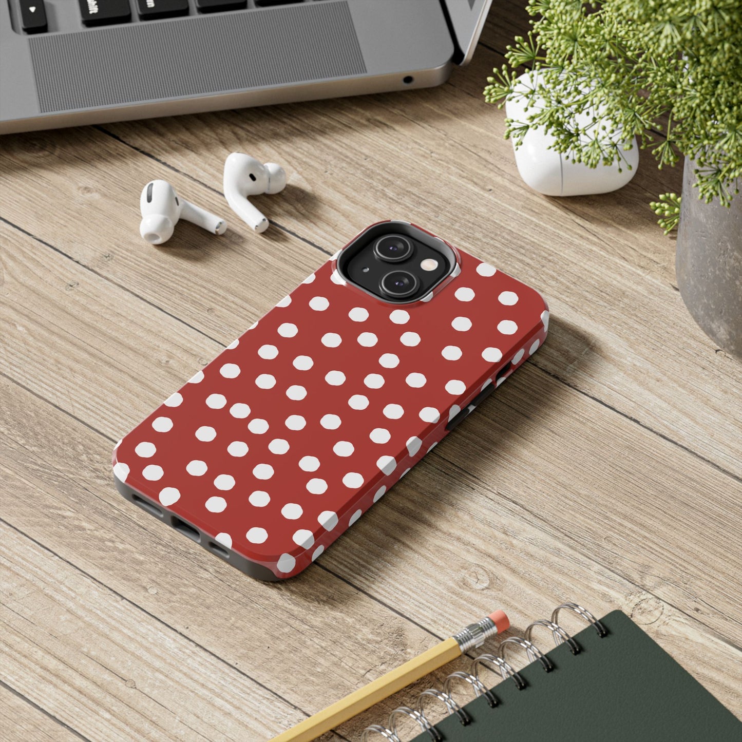 Jumbo Dots Red / White Phone Case