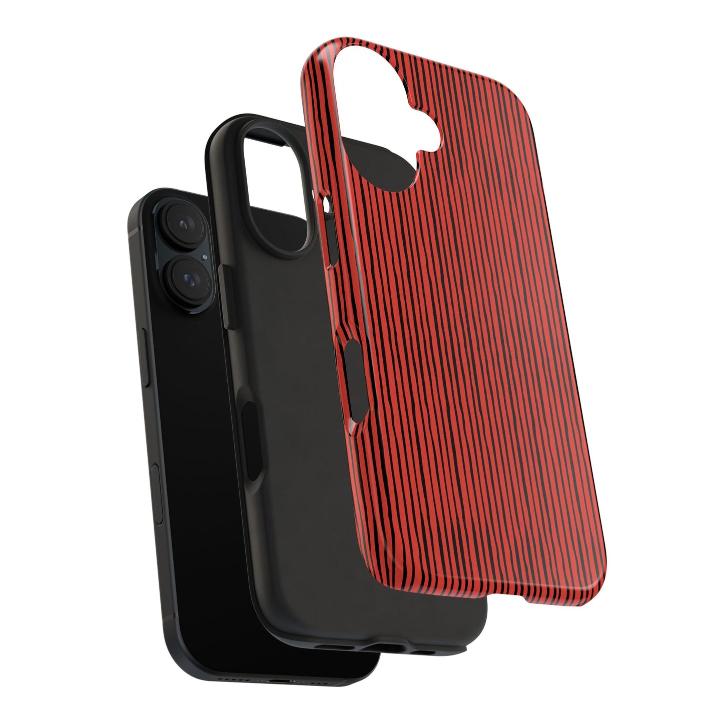 Quirky Pin Stripe Red / Black Phone Case