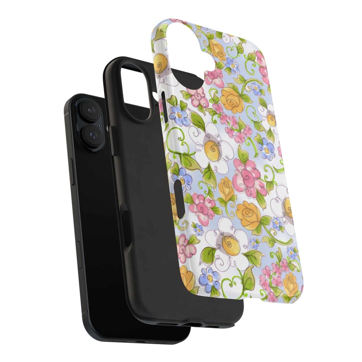 Flower Frolic Blue Phone Case