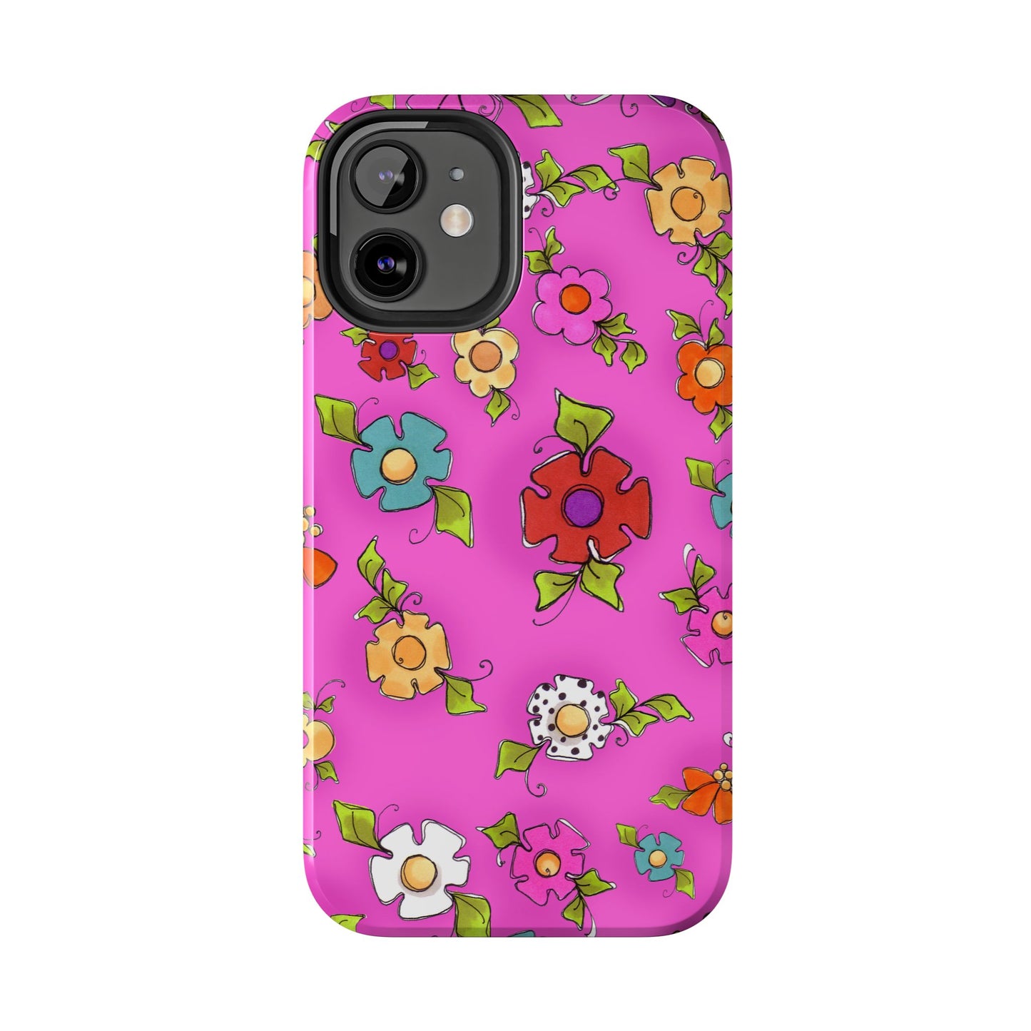 Happy Blooms Cerise Phone Case