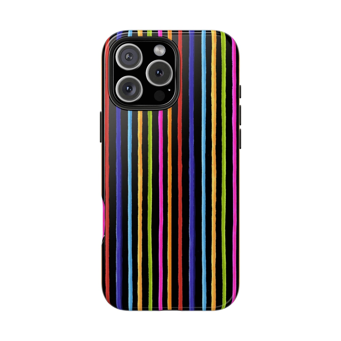 Happy Stripe Black Phone Case
