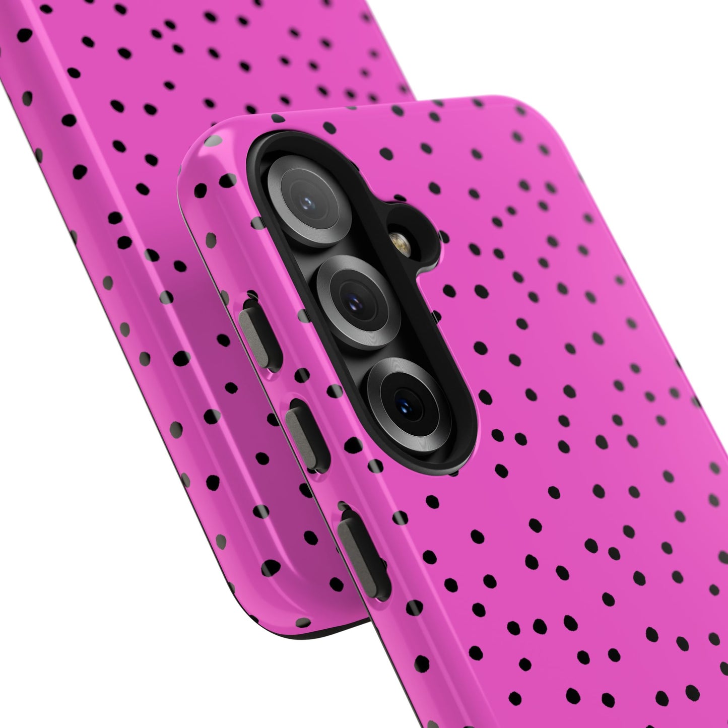 Dinky Dots Cerise / Black Phone Case