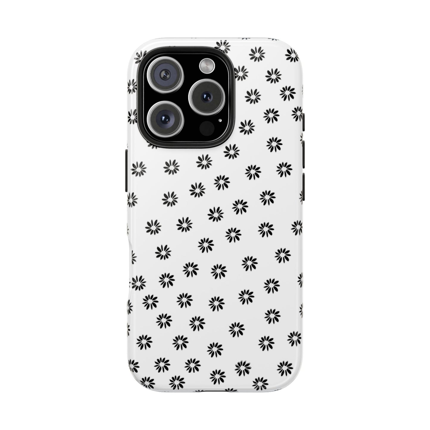 Daisy Dot White / Black Phone Case