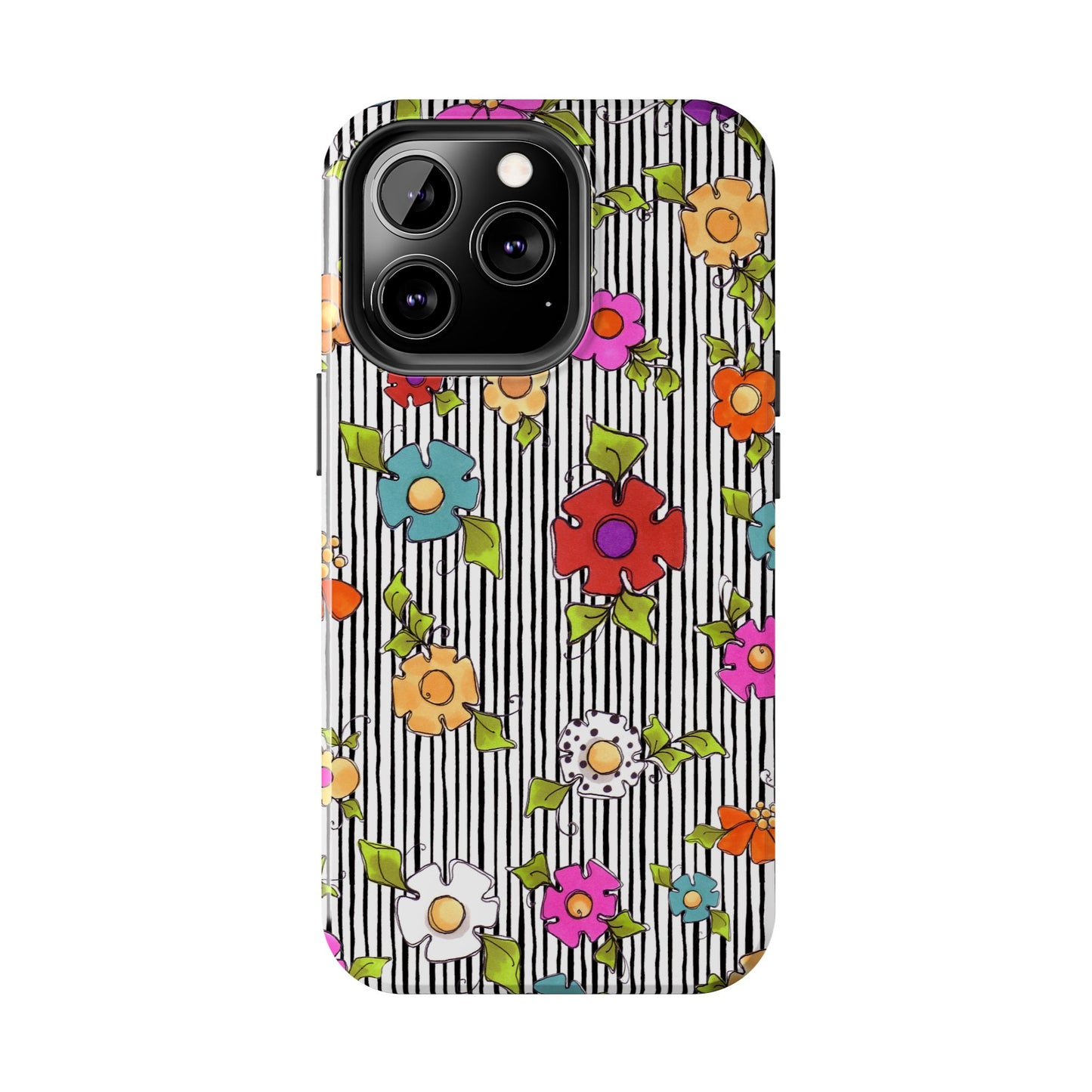 Dog Blooms White / Black Phone Case