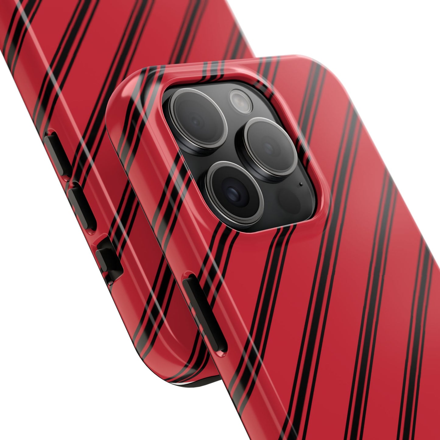 Awning Stripe Red / Black Phone Case