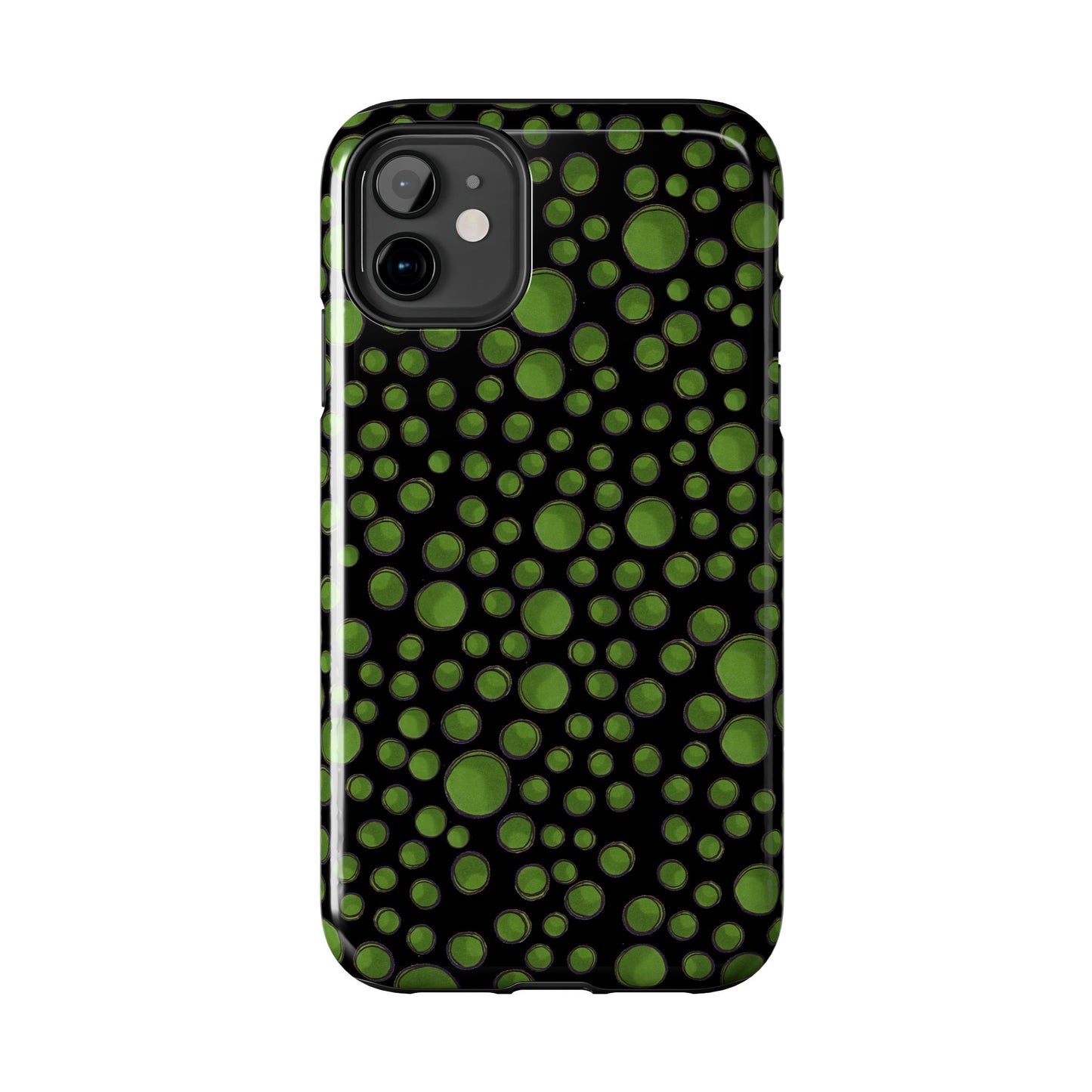Dot Assortment Black / Green Phone Case